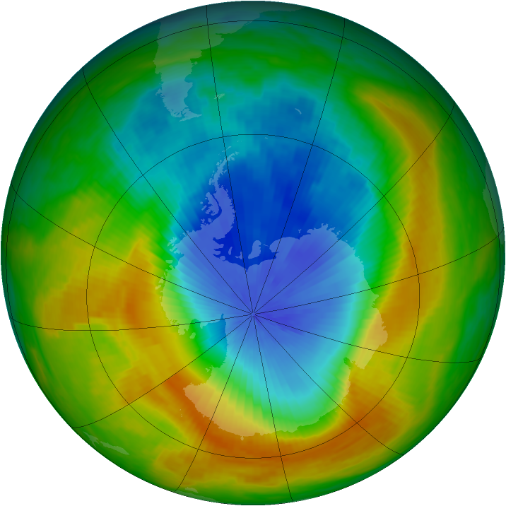 Antarctic ozone map for 01 November 1986